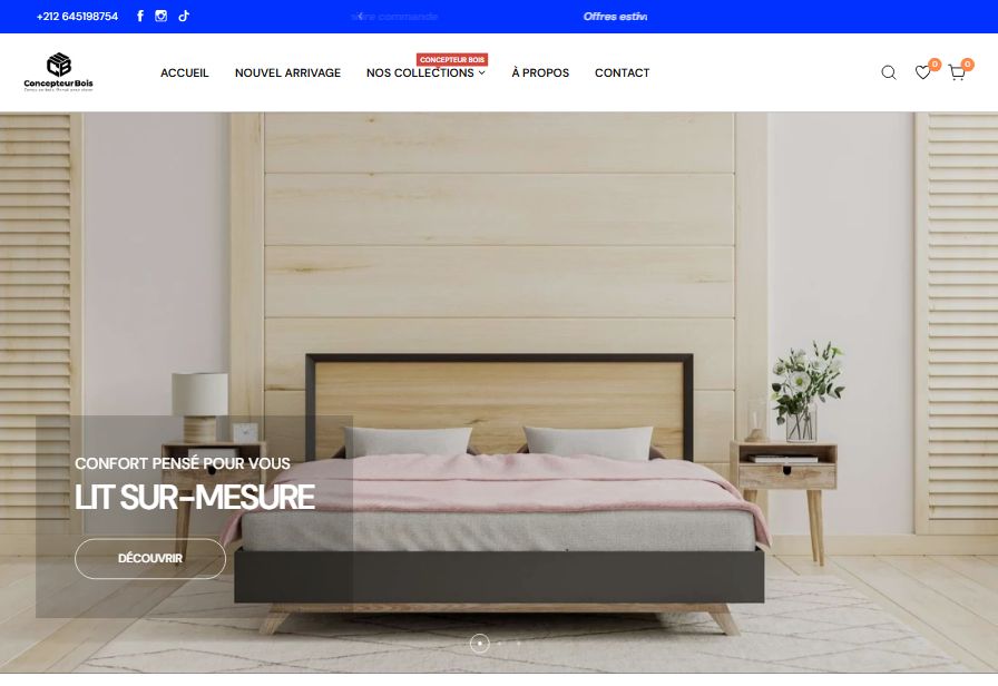 Concepteur Bois storefront, concepteurbois.ma