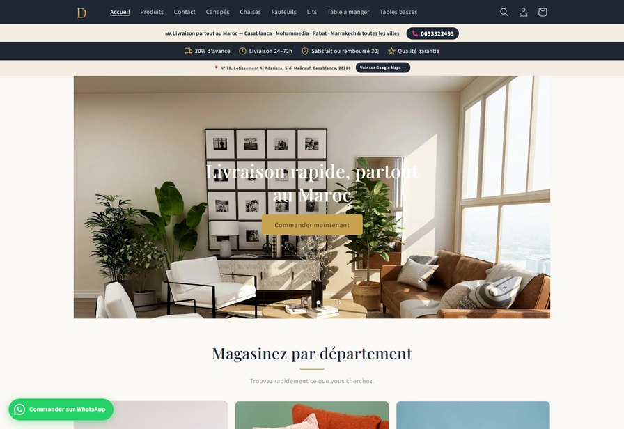 Decorio storefront, decorio.ma