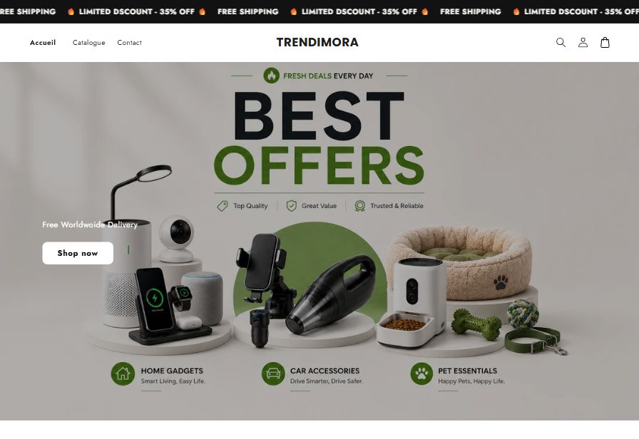 Trendimora storefront, trendimora.com